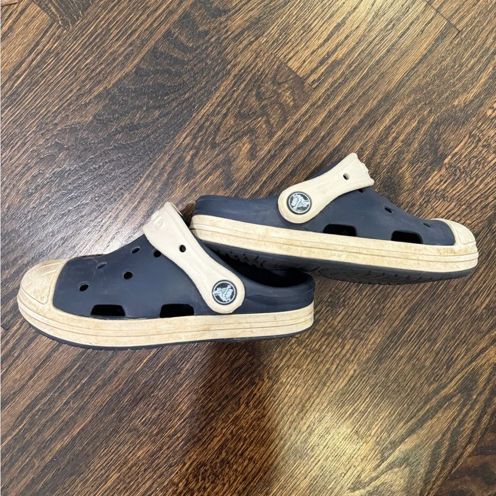 CROCS Kids Navy and Cream Sandals